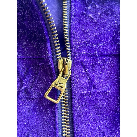 Louis Vuitton Purple Embossed Monogram Suede Workwear Jacket - Picture 5 of 11